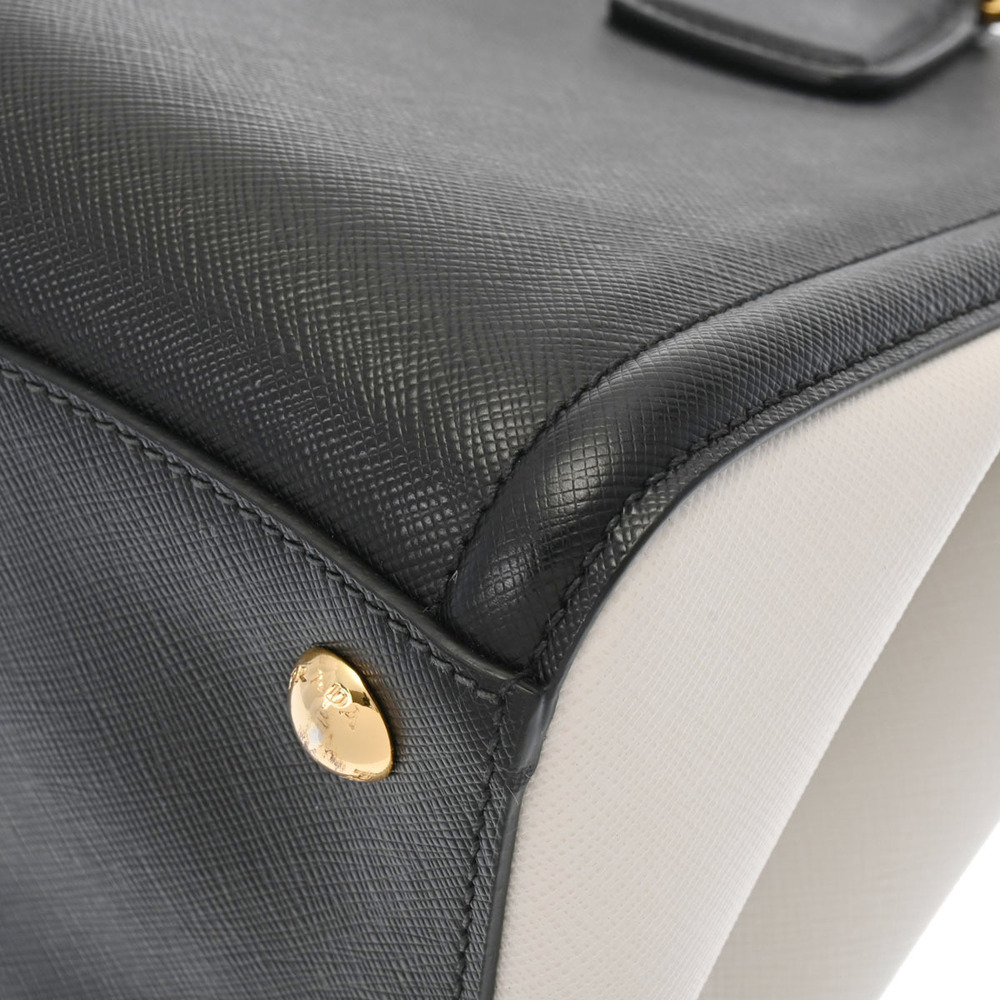 Prada Bag Tote Saffiano Black Bicolor White - Picture 9 of 11